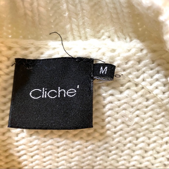 Cliche Boho Aztec Ivory & Black Wool Sweater M - Picture 6 of 6